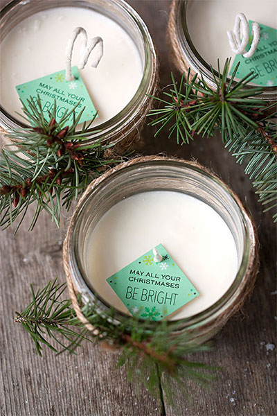 Pine-scented candles